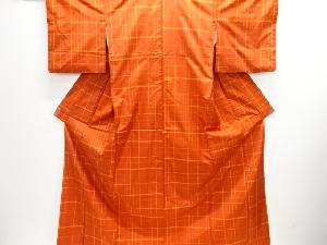 格子織り出し米沢紬着物アンサンブル